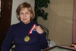 CHRIS PARKER/TIMES NEWS Vietnam era veteran Rosemarie Austin of Mahoning Township holds a medal presented to her in November by state Rep./House Speaker Keith McCall.