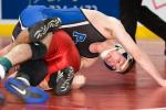 bob ford/times news Jacob Chamberlain of Pleasant Valley (top) works to turn Easton's Joey Rizzolino in their 135-pound Class AAA consolation round bout. Chamberlain recorded a pin.