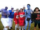 Tamaqua YMCA volunteers pictured just before the ice plunge are, from left, "Smurf" Mike Bernadine, West Penn; "Smurf" Aaron Dotson, West Penn; "Thing 1" Laurie Campomizzi, Tamaqua; "Thing 1" Cynthia Sabol, Tamaqua, Tamaqua YMCA executive director; …
