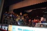 TERRY AHNER/TIMES NEWS Denny Seiwell, founding drummer of Paul McCartney and Wings, serves as a guest soloist during the Carbon County Band Festival's 50th anniversary Thursday night.