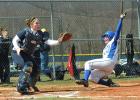 STEVE SHINKO/SPECIAL TO THE TIMES NEWS Tamaqua catcher Emily Zancofsky waits for the ball as Southern Lehigh's Cory Ozanne slides home safely during Saturday's softball game at Tamaqua.