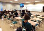 Teacher Steven Anderson instructs a Algebra 2 class at the Carbon Career & Technical Institute's new expansion wing.