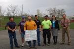 Gail Maholick/TIMES NEWS Six business individuals from the Lehighton area each donated $200 to purchase a shed that will be used for storage of equipment for the Franklin Township Little League. From left are, William Romano, Direct Connection…