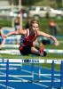 steve shinko/special to the times news Jim Thorpe's Samantha Herlan clears the final hurdle on her way to victory in the girls' 100 meter hurdle race against Tamaqua.