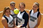 mike feifel/times news Northern Lehigh's deep pitching staff consists of, from left, Maggie Lear, Lauren Haberern, Julie Wagaman and Tamara Stubitz