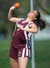 bob ford/times news Lehighton's Sheena White gets set to release the shot put on Thursday in a meet against Northern Lehigh. White finished first in the event.
