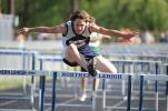 NANCY SCHOLZ/Special to THE TIMES NEWS Northern Lehigh's Dave Getz clears the 110 high hurdles en route to a first place finish in 17.1.
