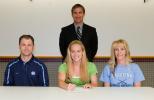 BOB FORD/TIMES NEWS Lehighton's Abby Frey (center) signs a letter of tntent to further her education and field hockey career at the University of North Carolina. Looking on (seated) are her parents Rob Frey and Kathy Boni along with her field hockey…