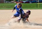 Bob Ford/times news Lehighton's Sarah Snyder slides safely back to first base before Megan Hardy (left) of Pleasant Valley can apply the tag.