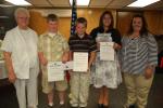 Gail Maholick/TIMES NEWS Lehighton Legion Auxiliary 314, Shoemaker-Haydt Post, presented certificates and prizes to the winners of the 2010 Americanism essay contest. From left are, Gladys Balliet, unit president; Ethan Miller, Erik Reichard and…