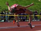 bob ford/times news Lehighton's Vanessa Rimbey clears the bar on her way to a gold medal in the Class AA high jump.