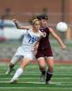 BOB FORD/TIMES NEWS Pleasant Valley's Maggie Patterson (left) battles with Stroudsburg's Mel Nikocevik for control of the ball.