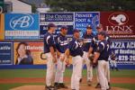 JOE PLASKO/TIMES NEWS The Tamaqua Legion team talks things over during last night's Schuylkill-Berks championship game against Kutztown. The Blue Sox fell 12-6 to see their season come to an end.