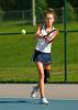 Steve Shinko/Special to THE TIMES NEWS Tamaqua's Lauren Androkitis returns the ball to her opponent during Thursday's girls tennis match against Moravian Academy at Tamaqua.