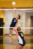 BOB FORD/TIMES NEWS Tamaqua's Kelsey Burkett goes high to set up a teammate as Panther Valley's Celene Yelito waits on the defense.