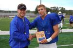 Pleasant Valley senior wide receiver Rich Irving is congratulated by head coach Jim Terwilliger for being named the TIMES NEWS Football Player of the Week. Irving caught nine passes for 168 yards and two touchdowns in a 42-6 win over Lehighton in…