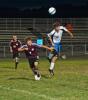 Patrick Deutsch/times news Palmerton's Todd Reichenbach (15) heads the ball away from Bangor's Derek Dell'Alba (4).