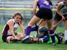 Bob ford/times news Lehighton's Sarah Keer (left) and Palisades goalie Meghan Hughes both stretch for the ball during Saturday's game.