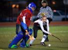 BOB FORD/TIMES NEWS Lehighton's Rachel Werley looks to go around Upper Perkiomen goalie Katie Lederer during Tuesday night's PIAA first round game at Whitehall. Werley scored twice to lead the Indians to a 3-0 win.