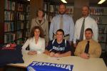 JOE PLASKO/TIMES NEWS Kolby Mashack (seated, center), a senior at Tamaqua Area High School, will continue his wrestling and academic careers at Bucknell University next year. Seated with Kolby are his parents, Sheila and Jon. Standing from left are…