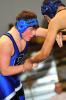NANCY SCHOLZ/SPECIAL TO THE TIMES NEWS Palmerton's Jarrett Kleintop locks up with an opponent during a recent match. Kleintop is one of the Bomber wrestlers with a winning record at 11-10.