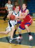 bob ford/times news Tamaqua's Mike Streisel (left) drives to the basket as Jim Thorpe's TJ Prontnicki defends.