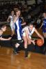 Northern Lehigh's Lauren Oertner reaches for a loose ball as Palmerton's Kelsey Hay moves in from behind.