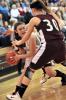 nancy scholz/times news Northern Lehigh's Tina Bastardi looks to escape the defensive pressure of Bangor's Brianna Bisci (30).