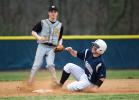 bob ford/times news Tamaqua's Derek Linkhorst slides safely into second base as Panther Valley infielder Brandon Gurka awaits a throw.