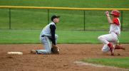 ron gower/times news Panther Valley's second baseman Thad Ogozalek (left) gets the ball in plenty of time to stop steal attempt by Jim Thorpe's Colton Knox. The Panthers defeated Jim Thorpe, 15-8, on Saturday. No other information on that game was…