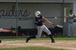 ron gower/times news Tamaqua shortstop Derek Linkhorst fouls off a pitch against Tri-Valley. The Raiders dropped a 10-5 decision.