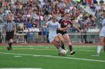 mike feifel/times news Pleasant Valley's Maggie Patterson (17) battles for control of the ball with Stroudsburg's Jess Hagy.