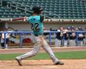 DON HERB/Special to THE TIMES NEWS Northern Lehigh's Jake Kern swings for a base hit in Friday's Carpenter Cup win for the Lehigh Valley team at Coca-Cola Park in Allentown.