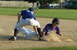Ron Gower/TIMES NEWS Jayden Hensley of the Franklin Township Shockers avoids being picked off at first base.