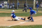ron gower/times news Tamaqua's Josh Inama is safe at third base while Franklin Township third baseman Collin Haupt waits for ball.