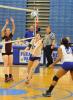 RON GOWER/TIMES NEWS Pleasant Valley's Stephanie Schmitt sets up teammate Breanne Jpseph during Tuesday's MVC volleyball semifina match against Stroudsburg.
