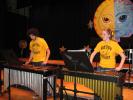 STACEY SOLT/SPECIAL TO THE TIMES NEWS Tamaqua Area High School students Shane Mulligan and Lauren Christ demonstrate "tonal" percussion instruments during the first Panther Valley Percussion Ensemble concert. Christ organized the concert as part of…