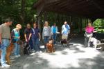 LINDA KOEHLER/TIMES NEWS Second from left, Debra Galan-Parsons and her dog Fin, welcomed several dog owners to a Canine Good Citizen session at Chestnuthill Township Park. Some that attended were, left to right: Ken Andrews and Rusty; Debra and Fin;…