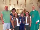 SPECIAL TO THE TIMES NEWS Alexis, Antonio and Amanda Colecio, center, recently received Scouting Religious Awards from Our Lady of Lourdes Parish in Weatherly. Presenting them with the awards are their parents Anthony and Jennifer Colecio, left; and…