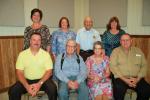 Gail Maholick/TIMES NEWS Honored at the 13th Bowmanstown Grade School Reunion was Oliver Solt, 99 years old, from left are, Kerry Solt, Oliver Solt, Sue Mermon, and Todd Solt; and back row, Kelly Solt, Jean Sherry, Eugene Mermon; and Rosemary Solt.