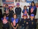 STACEY SOLT/SPECIAL TO THE TIMES NEWS ABOVE: First-grade students at SS. Peter and Paul School, Lehighton, wear patriotic attire during the quadrennial presidential election assembly. During the assembly, students learned about the election process…