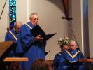 STACEY SOLT/SPECIAL TO THE TIMES NEWS ABOVE: Bruce Costenbader, a member of the Trinity Lutheran Church Sanctuary Choir, portrays a "voice" during the cantata "The Voices of Christmas." In this cantata the story of Christmas was told through the…