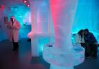 Kevin Parker, left, Ana Simon, center, and Eduardo Hernandez, right, visit the Minus 5 ice bar, on Monday, July 8, 2013 in New York. "On a hot day it's exactly what the city needs," said Parker, a real estate broker who plans to book his birthday…