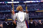 FILE - This Nov. 28, 2013 file photo shows Mary J. Blige singing the National Anthem before an NFL football game between the Dallas Cowboys and the Oakland Raiders in Arlington, Texas. Blige, John Legend and Marc Anthony will appear at Cipriani 42nd…