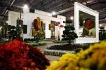 Work is conducted on the entrance garden in preparation for the annual Philadelphia Flower Show at the Pennsylvania Convention Center, Thursday, Feb. 27, 2014, in Philadelphia. The garden is inspired by the paintings and sculptures of Alexander Â…