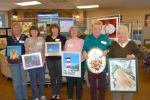 LINDA KOEHLER/TIMES NEWS Several of the artists of the Pocono Mountain Art Group that displayed their artwork at its Spring Art Show were, from left to right: Pat Smith, Nancy Embich, Julia Sager, Lorie Eastman, Marie Gelsomino, Grace Ikai.