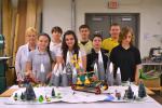 SHERI RYAN/SPECIAL TO THE TIMES NEWS Panther Valley Middle School students who recently took first place at the local K'nex STEM Design Challenge, include, front row, from left, are Megan Weber, Tatum Terry, Justin Ogozalek and Cordell Brettle. Back…