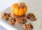 This Sept. 22, 2014 photo shows spicy sweet mole pumpkin seed clusters in Concord, N.H. The granola-like snack takes a more balanced approach to our Halloween sugar rush. (AP Photo/Matthew Mead)