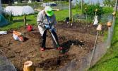 This May 14, 2014 photo shows a gardener preparing the soil for planting in her designated plot at the South Whidbey Demonstration and Community Garden near Langley, Wash. She added fertilizer and some other soil amendments before putting more cool…