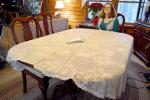 LISA PRICE/TIMES NEWSCathy Riotto's hand-knitted tablecloth took the blue ribbon at the Pennsylvania Farm Show.
